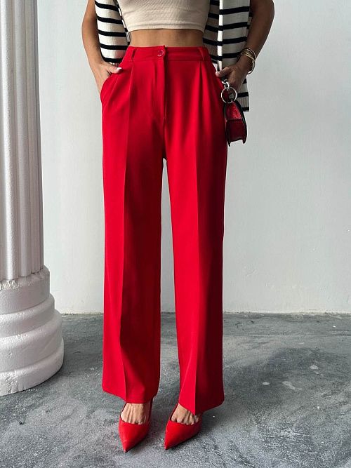 4002-red Брюки женские красный Girl 