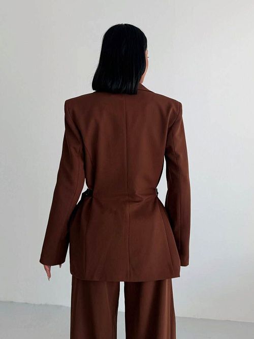 7476-brown Пиджак женский коричневый GIRL 
