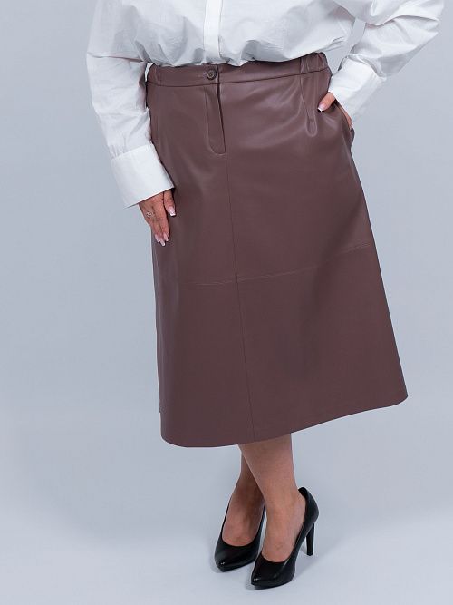 33-040071-1713-67  Юбка Силин коричневый КЛЮКVА 