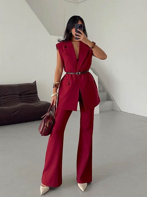 7459 Жилет женский бордовый GIRL 