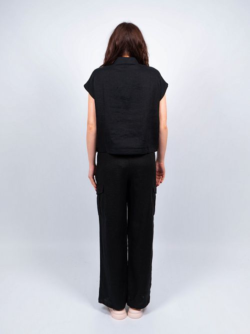 КЛ-8025-ИЛ24 Брюки женские черный ELECTRA STYLE 