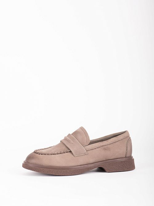 DBY-RA008-001-5 Лоферы женские натуральная кожа серый 365 