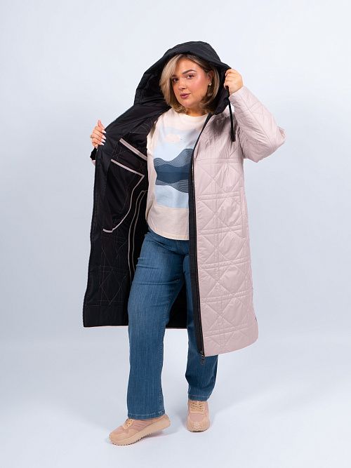 2699D Пальто утепленное женское бежевый Baimuni 