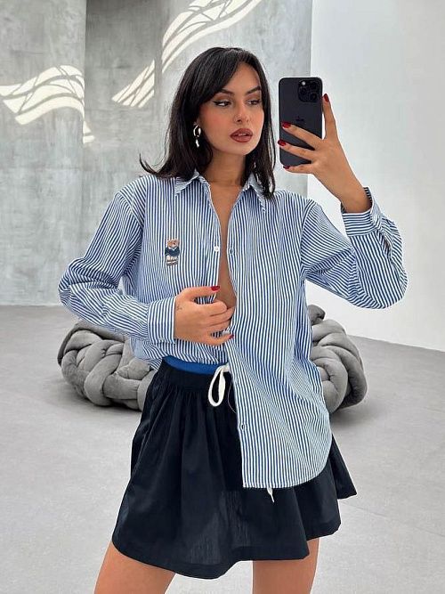 2560 Рубашка женская синий GIRL   