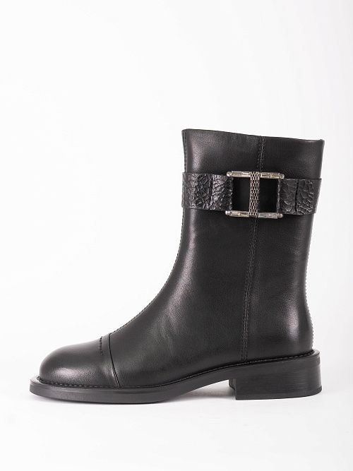 JA291-X57-P8008 Ботинки женские натуральная кожа черный 365 