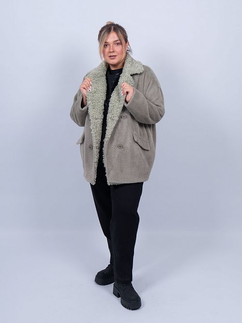 Дубленка укороченная Торони женская зеленый KЛЮКVА 