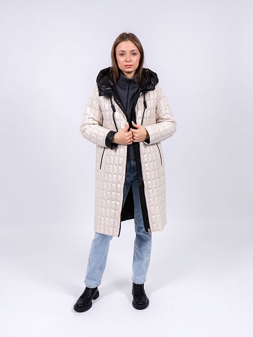 9117-1 Пальто женское бежевый Baimuni 
