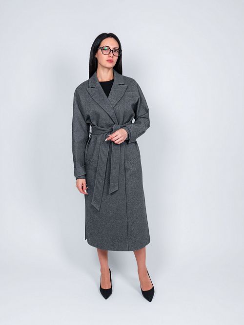 KR-309-Рубчик-12 Пальто женское антрацит 365 