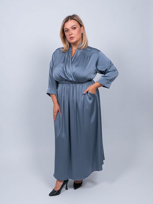 31-010284-1604-54 Платье Моника женское  серый EVA GRAFFOVA 