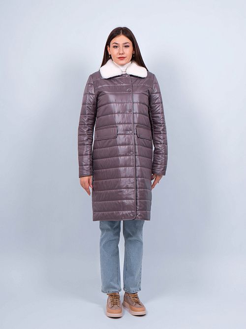 M23826/1Пальто утепленное женское серый ILAMONER 