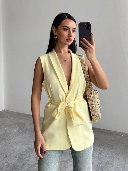 7307 Жилет женский желтый GIRL 