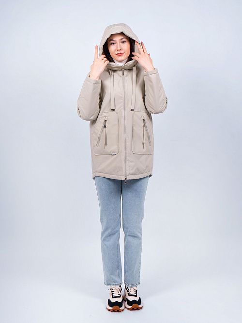 GWC4767I-G852 Куртка удлиненная женская зеленый ICEbear 