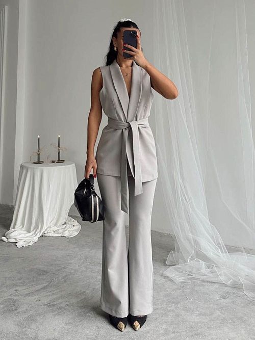 7461 Брюки женские серый  GIRL 