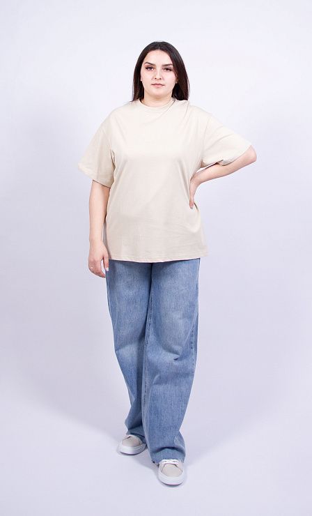 5259-2 Футболка женская бежевый YISHANG 