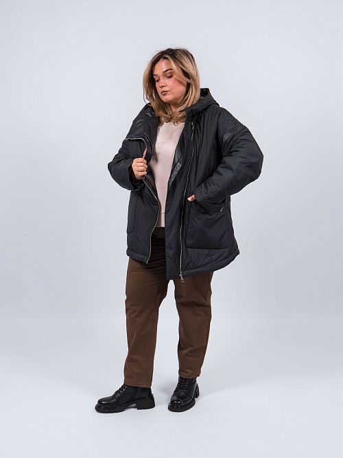 9258 Куртка женская черный Baimuni 