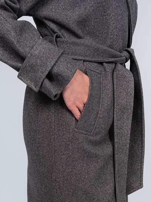 KR-309-МИЛЛ-1 Пальто женское темно-коричневый 365 