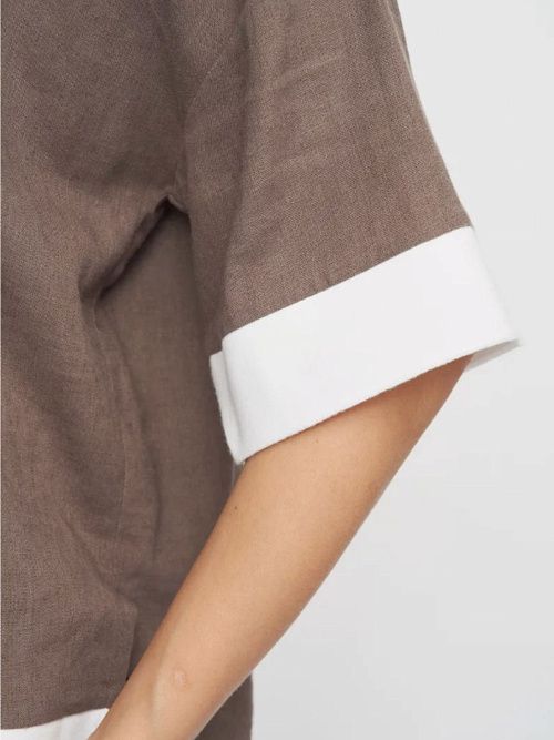 52125-БЛ Блузка женская графитово-белый ELECTRA STYLE 