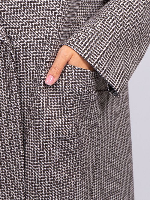 KR-291-Гус.лапка723 Пальто женское серый Sempati 