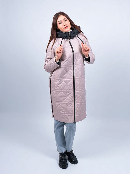 2699 Пальто утепленное женское бежевый Baimuni 