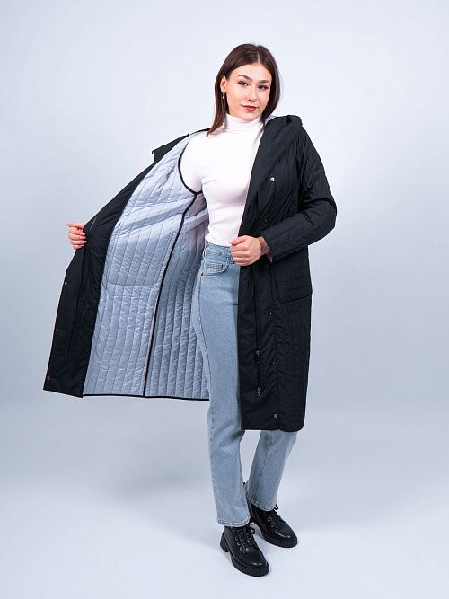 N726101 Пальто утепленное женское черный Baimuni 