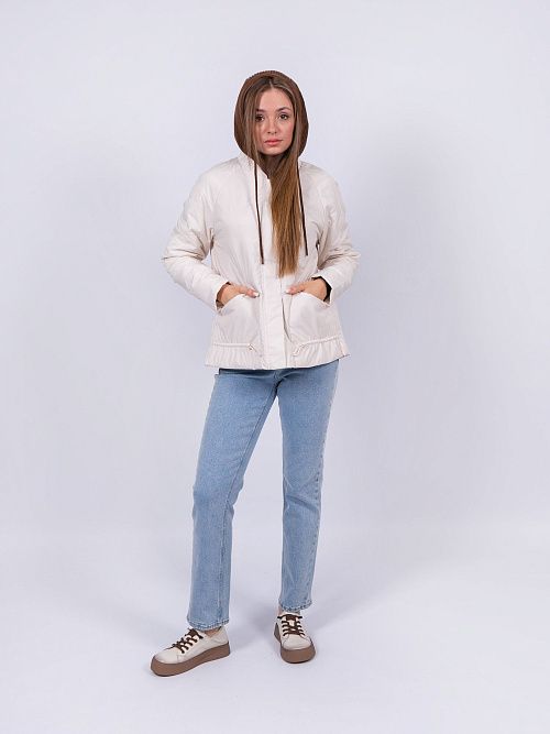 5233-003 Куртка женская молочный ICEBEAR 