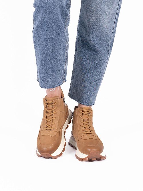 V8A80285-3ZM Ботинки женские натуральная кожа светло-коричневый 365 