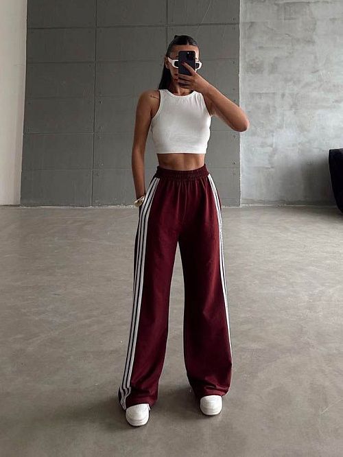 4602 Брюки спортивные женские бордовый GIRL 