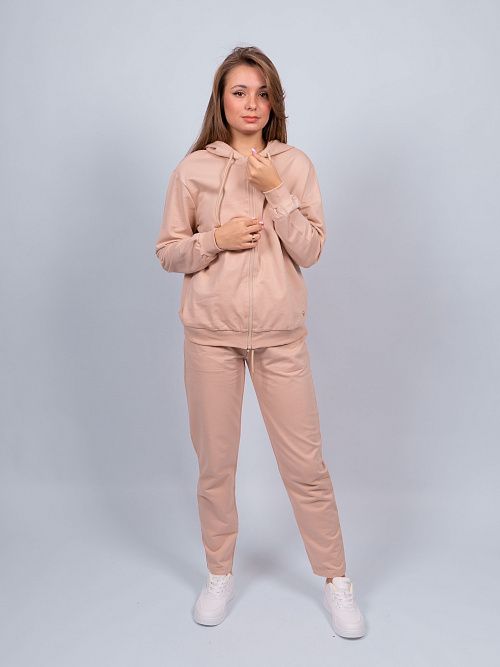 EBT3154 Худи зип женский бежевый VERY NEAT 