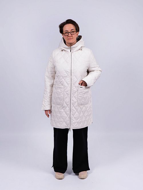 5208-003 Пальто женское двустороннее белый ICEBEAR 