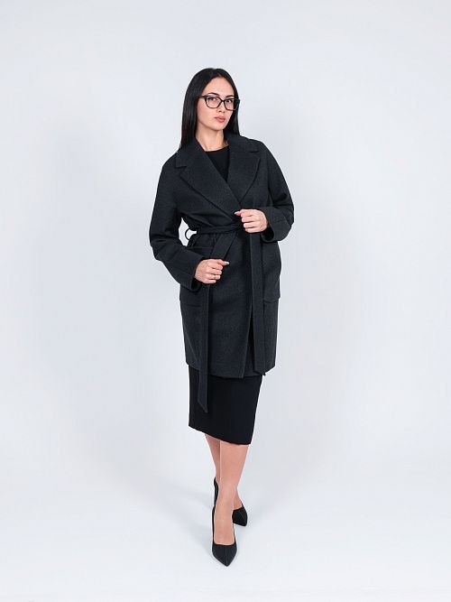 KR-293-МИЛЛ-6 Пальто женское темно-серый 365 