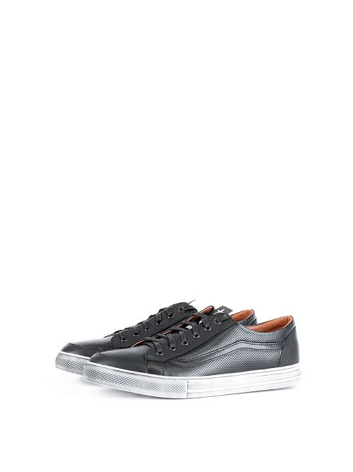 7625 black Кеды мужские натуральная кожа черный Shach 