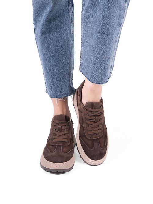 DBY-RA009-001-4 Полуботинки женские натуральная кожа коричневый 365 