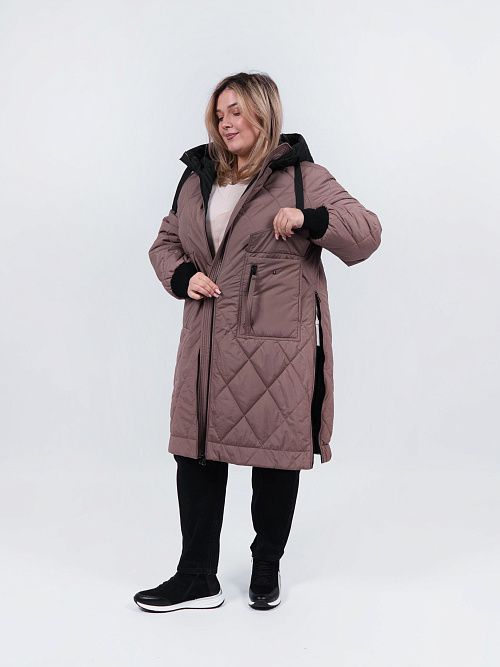 3645 Пальто женское коричневый Baimuni 