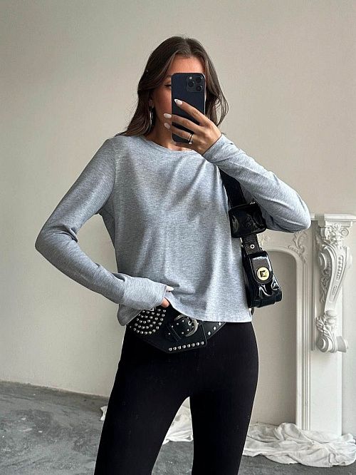 4624-gray Лонгслив женский серый Girl 