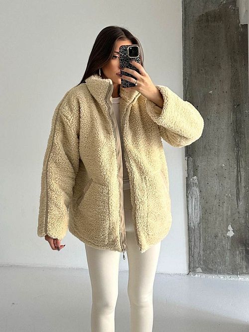 7435-beige Куртка женская бежевый GIRL 