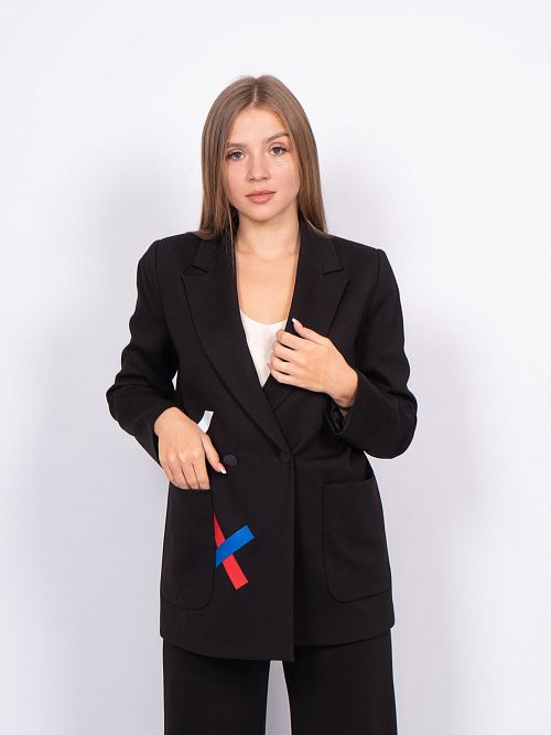 241009 Пиджак женский черный MIRA MIA 