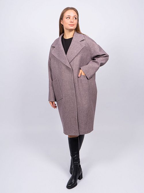 KR-291-Рубчик Пальто женское темно-коричневый Sempati 