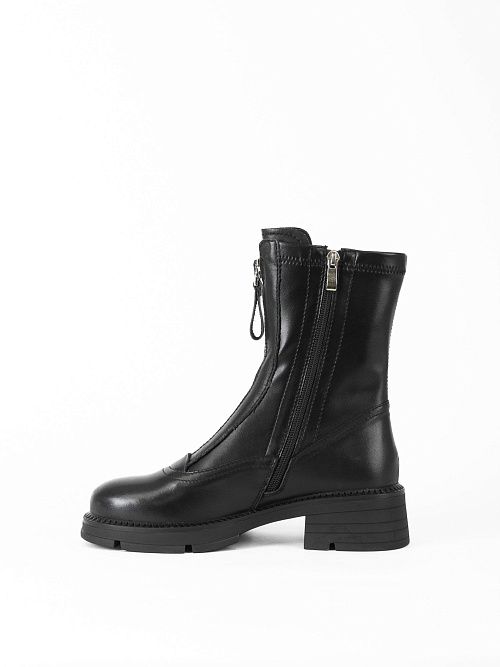 JA146-K555-P01 Ботинки женские натуральная кожа черный 365 