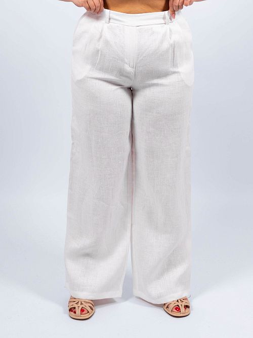 КЛ-7772-ИЛ23 Брюки женские белый ELECTRA STYLE 