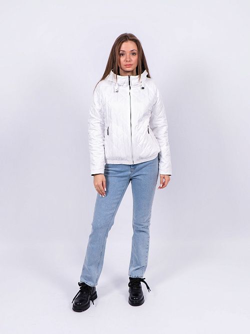 5752-002 Куртка женская двусторонняя белый ICEBEAR 