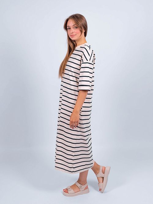 ЕВТ5040/ Платье женское белый, полоска VERY NEAT 
