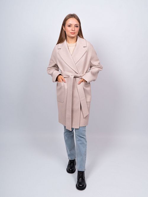 KR-293-Рубчик-6 Пальто женское светло-бежевый 365 