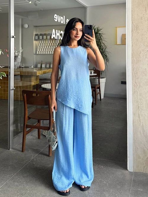 2590 Костюм женский голубой GIRL 