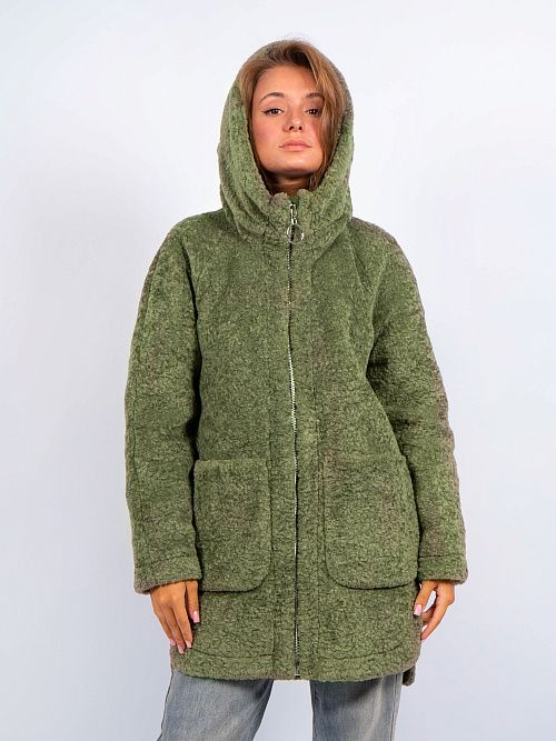 3-0306м-3181/2 Пальто меховое женское фисташковый ELECTRA STYLE 